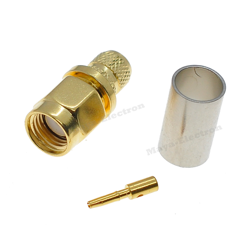 RP-SMA male jack crimp solder for LMR240 RG-8X RG8X cable Connector